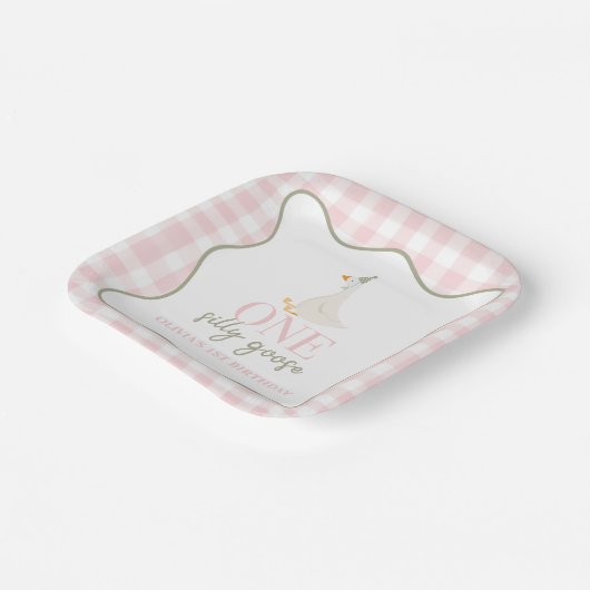 Eine Alberne Gänsepink und -grün Pappteller (Gewinkelt)