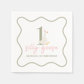 Eine Alberne Gänsepink und -grün Serviette (Vorderseite)