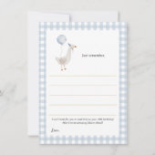 Eine Alberne Gänsezeitkapsel-Message-Karte Einladung (Rückseite)