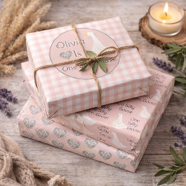 Eine Alberne Goose Pink Girl's Birthday Party Geschenkpapier Set