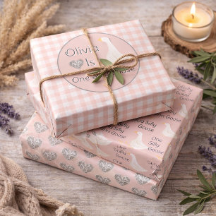 Eine Alberne Goose Pink Girl's Birthday Party Geschenkpapier Set