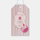 Eine alberne rosa Katze wird 1 Geschenkanhänger (Vorderseite)