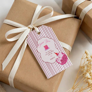 Eine alberne rosa Katze wird 1 Geschenkanhänger
