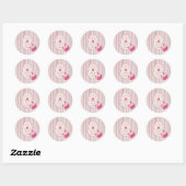 Eine alberne rosa Katze wird 1 Runder Aufkleber (Blatt)