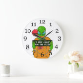 Eine Alien, die Pizza Liebe Große Wanduhr (Zuhause)