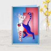 Eine All American Cat Card Karte (Gelbe Blume)