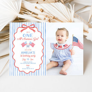 Eine All American Girl 1. Geburtstagseinladung Einladung