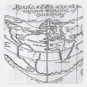 Eine allgemeine Karte Quadratischer Aufkleber