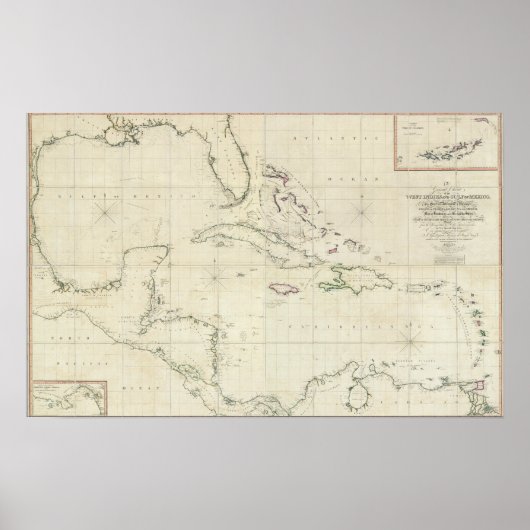 Eine allgemeine Übersicht der Westindischen Inseln Poster (Vorne)
