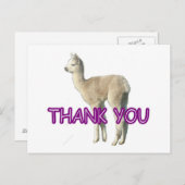 Eine Alpaka-Karte "Danke" Postkarte (Vorne/Hinten)
