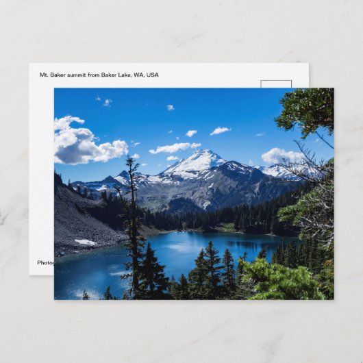 Eine alpine Ansicht von Mt-Bäcker vom Baker See Postkarte (Vorne/Hinten)
