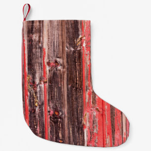 Eine alte, abgenutzte Scheune oder ein antiker Hol Kleiner Weihnachtsstrumpf