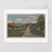 Eine alte Cape Cod Lane Ansicht Postkarte (Vorderseite)