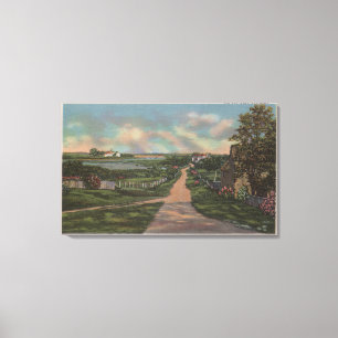 Eine alte Cape Cod-Weg-Ansicht Leinwanddruck