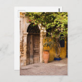 Eine alte europäische Tür Postkarte (Vorne/Hinten)