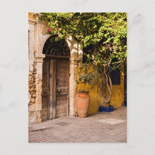 Eine alte europäische Tür Postkarte (Vorderseite)