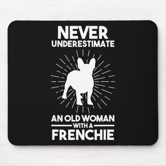 Eine alte Frau mit einem französischen Bulldoggen Mousepad (Vorne)