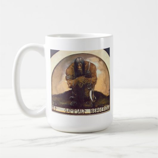 Eine alte Gebirgsschleppangel Kaffeetasse (Links)