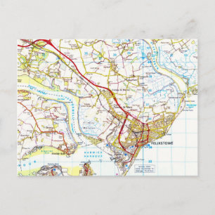 Eine alte Karte der Felixstowe-Postkarte