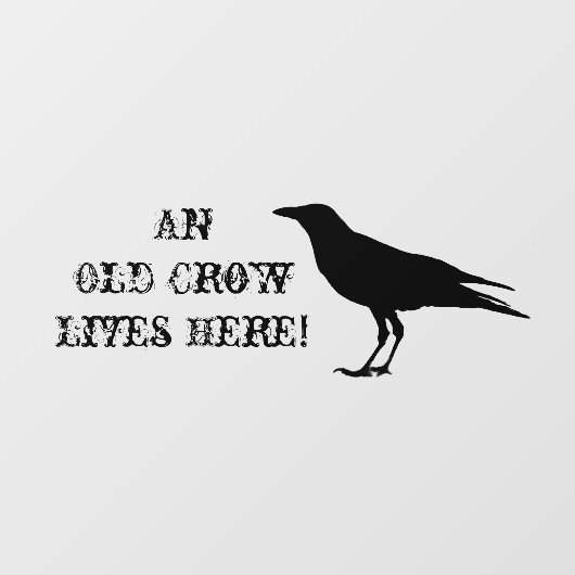 Eine alte Kruge lebt hier, ein sonniges Alter Fensteraufkleber (Blatt)