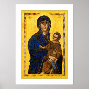 Eine alte Madonna und Kind Weihnachtsfeiertag Poster