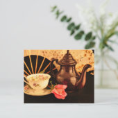 Eine altmodische Tea Time Post Card Postkarte (Stehend Vorderseite)