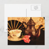 Eine altmodische Tea Time Post Card Postkarte (Vorne/Hinten)