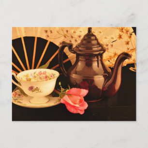 Eine altmodische Teestunde-Postkarte Postkarte