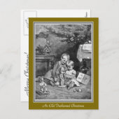 Eine altmodische Weihnachtskarte Feiertagspostkarte (Vorne/Hinten)