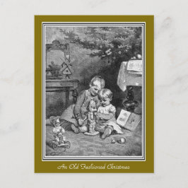 Eine altmodische Weihnachtskarte Feiertagspostkarte