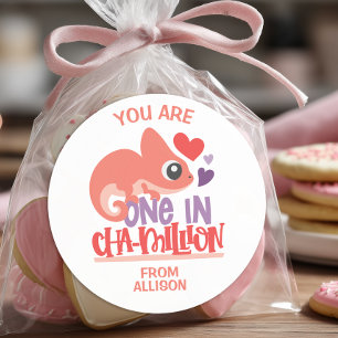 Eine am Valentinstag von Chameleon Runder Aufkleber