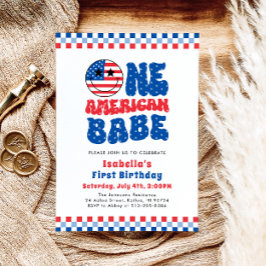 Eine amerikanische Babe 4. Juli erste Geburtstagsp Einladung