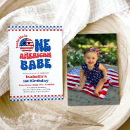Eine amerikanische Babe 4. Juli erste Geburtstagsp Einladung