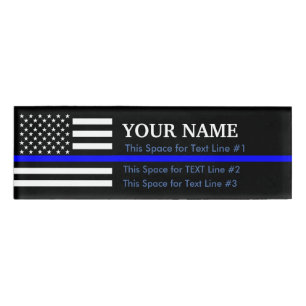 Eine amerikanische dünne Blue Line-Namen-Anzeige Namenschild