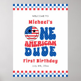 Eine amerikanische Typ 4. Juli erste Geburtstagspa Poster