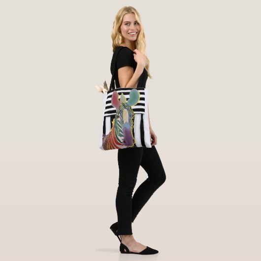 Eine andere Zebra-Tasche Tasche (Am Model)