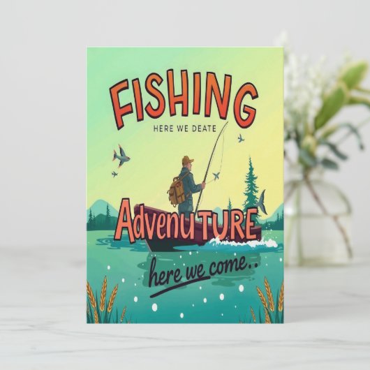 Eine Angeltour steht bevor Einladung (Stehend Vorderseite)