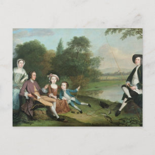Eine Anglerfamilie, 1749 Postkarte