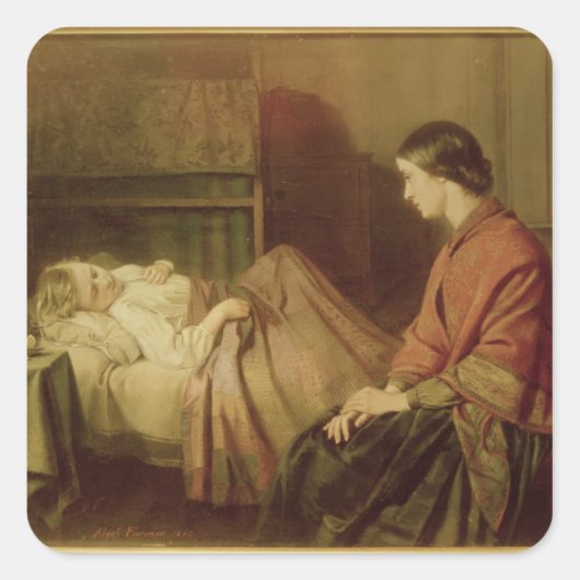 Eine ängstliche Stunde Quadratischer Aufkleber (Vorderseite)