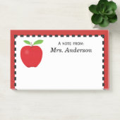 Eine Anmerkung vom Lehrer mit rotem Apple Post-it Klebezettel (Büro)