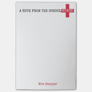 Eine Anmerkung vom Schulkrankenschwester-roten Post-it Klebezettel
