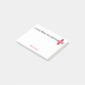 Eine Anmerkung vom Schulkrankenschwester-roten Post-it Klebezettel (angewinkelt)