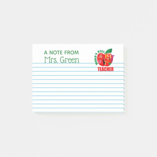 Eine Anmerkung vom Weltbesten Lehrer Post-it Klebezettel (Vorderseite)