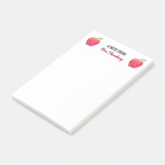 Eine Anmerkung von den Lehrer-personalisierten Post-it Klebezettel (angewinkelt)