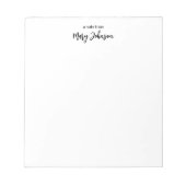 eine Anmerkung von Schwarz und Weiß, Ihre Namensvo Notizblock (Vorderseite)