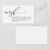 Eine Anmerkung zu Geschenken, Flitterwochen Begleitkarte (Vorne/Hinten)