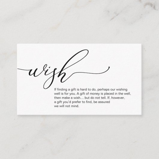 Eine Anmerkung zu Geschenken, Flitterwochen Begleitkarte (Vorderseite)