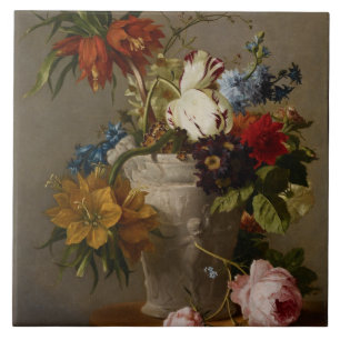 Eine Anordnung mit Blumen, 19. Jahrhundert Fliese