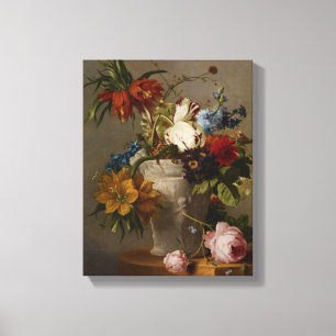 Eine Anordnung mit Blumen, 19. Jahrhundert Leinwanddruck