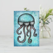 Eine anpassungsfähige Quallen-Grußkarte Karte (Stehend Vorderseite)
